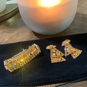 Vintage bracelet earrings set